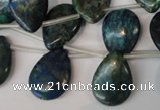 CCS92 Top-drilled 15*20mm flat teardrop dyed chrysocolla gemstone beads