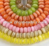 CCT05 14 inch 7*12mm faceted roundel cats eye beads Wholesale