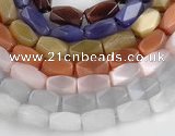 CCT07 14 inches 9*16mm faceted brick cats eye beads Wholesale