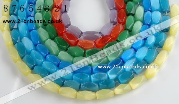 CCT08 Faceted brick 14 inches 9*16mm cats eye beads Wholesale