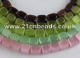 CCT10 8*10mm different color cuboid cats eye beads Wholesale