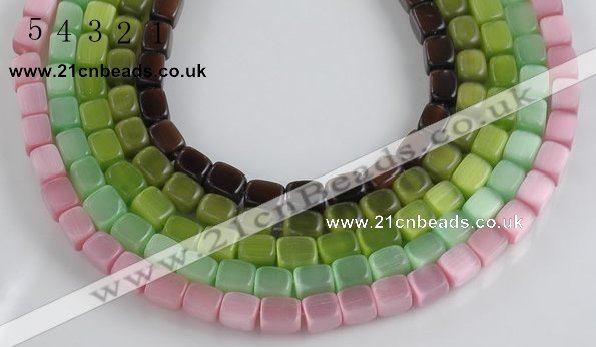 CCT10 8*10mm different color cuboid cats eye beads Wholesale