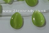 CCT1023 Top-drilled 13*18mm flat teardrop cats eye beads wholesale