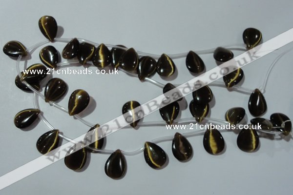 CCT1026 Top-drilled 13*18mm flat teardrop cats eye beads wholesale