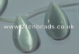 CCT1030 Top-drilled 14*22mm flat teardrop cats eye beads wholesale