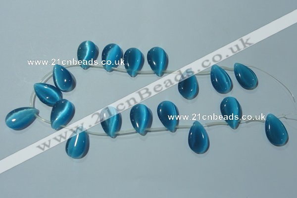CCT1031 Top-drilled 14*22mm flat teardrop cats eye beads wholesale
