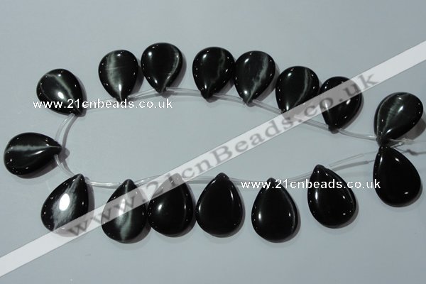 CCT1040 Top-drilled 21*29mm flat teardrop cats eye beads wholesale