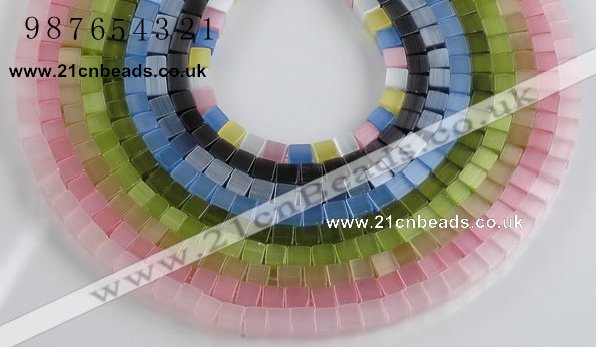 CCT11 Different color 6mm cube-shaped cats eye beads Wholesale