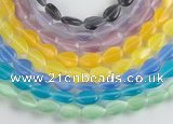 CCT12 14.5 inches 8*12mm flat teardorp cats eye beads Wholesale