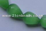 CCT19 14 inches 10*14mm teardrop green cats eye beads wholesale