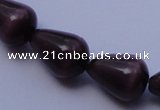 CCT22 14 inches 10*14mm teardrop black coffee cats eye beads wholesale