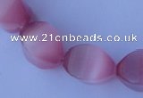 CCT25 14 inches 10*14mm twisted pink cats eye beads wholesale