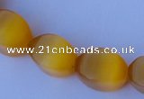 CCT26 14 inches 10*14mm twisted honey yellow cats eye beads wholesale