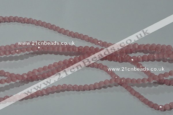 CCT305 15 inches 4mm faceted round cats eye beads wholesale