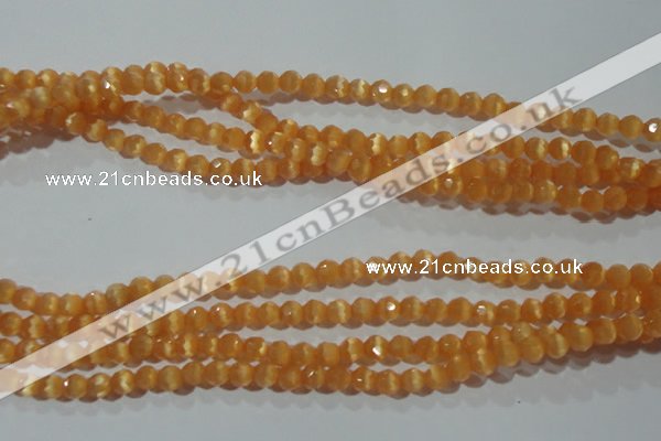 CCT306 15 inches 4mm faceted round cats eye beads wholesale