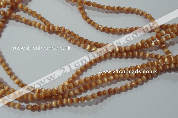 CCT307 15 inches 4mm faceted round cats eye beads wholesale