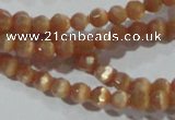 CCT308 15 inches 4mm faceted round cats eye beads wholesale