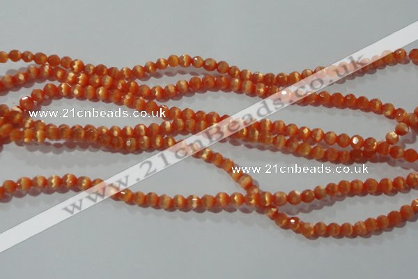 CCT309 15 inches 4mm faceted round cats eye beads wholesale