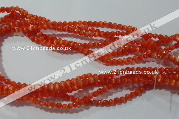 CCT310 15 inches 4mm faceted round cats eye beads wholesale