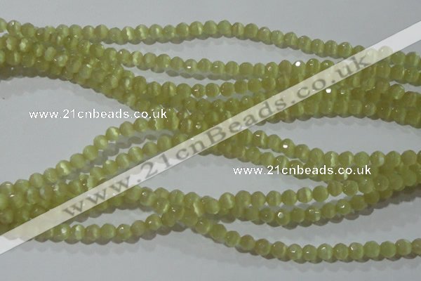 CCT314 15 inches 4mm faceted round cats eye beads wholesale