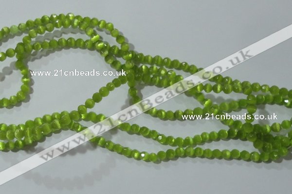 CCT316 15 inches 4mm faceted round cats eye beads wholesale