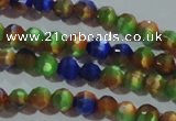 CCT317 15 inches 4mm faceted round cats eye beads wholesale