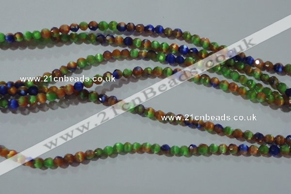 CCT317 15 inches 4mm faceted round cats eye beads wholesale