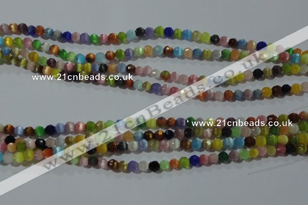 CCT318 15 inches 4mm faceted round cats eye beads wholesale