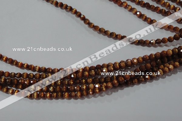 CCT319 15 inches 4mm faceted round cats eye beads wholesale