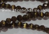 CCT320 15 inches 4mm faceted round cats eye beads wholesale