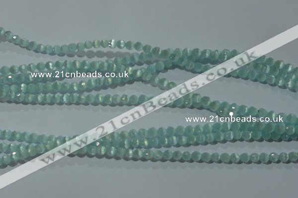 CCT323 15 inches 4mm faceted round cats eye beads wholesale