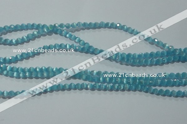 CCT324 15 inches 4mm faceted round cats eye beads wholesale