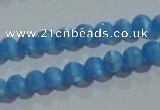 CCT325 15 inches 4mm faceted round cats eye beads wholesale