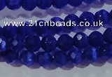 CCT327 15 inches 4mm faceted round cats eye beads wholesale