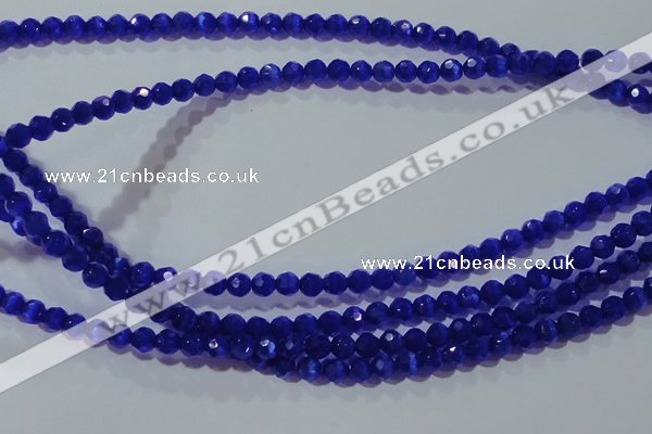 CCT327 15 inches 4mm faceted round cats eye beads wholesale