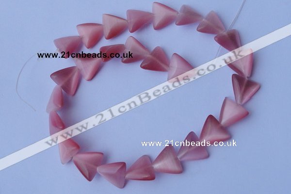 CCT33 14.5 inches 15*16mm triangle pink cats eye beads wholesale