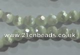 CCT341 15 inches 5mm faceted round cats eye beads wholesale