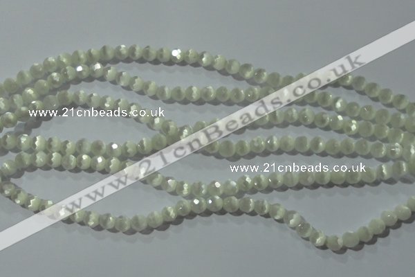 CCT341 15 inches 5mm faceted round cats eye beads wholesale