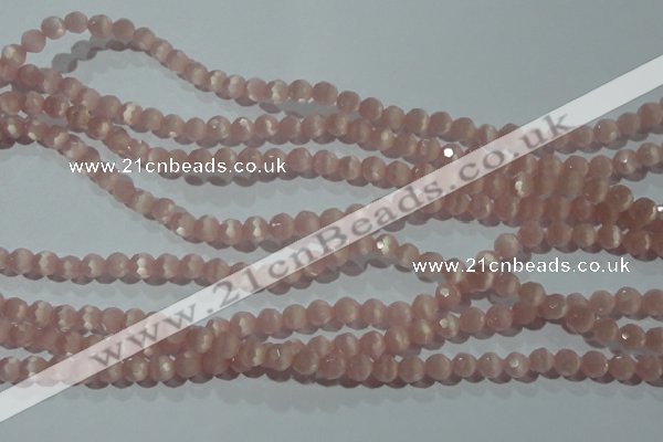 CCT342 15 inches 5mm faceted round cats eye beads wholesale