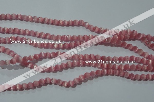 CCT343 15 inches 5mm faceted round cats eye beads wholesale