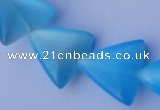 CCT35 14.5 inches 15*16mm triangle navy blue cats eye beads wholesale