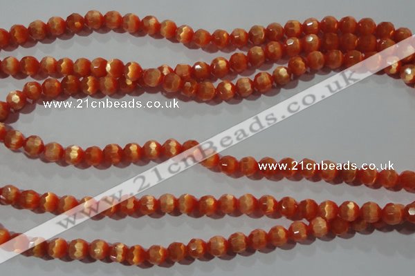 CCT354 15 inches 6mm faceted round cats eye beads wholesale