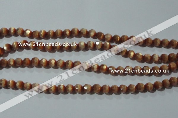 CCT359 15 inches 6mm faceted round cats eye beads wholesale