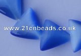 CCT36 14.5 inches 15*16mm triangle ink blue cats eye beads wholesale