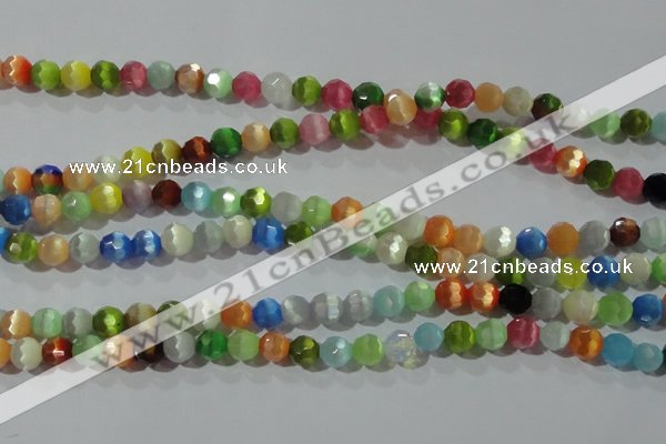 CCT366 15 inches 6mm faceted round cats eye beads wholesale