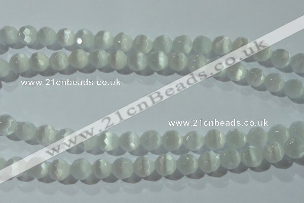 CCT371 15 inches 8mm faceted round cats eye beads wholesale