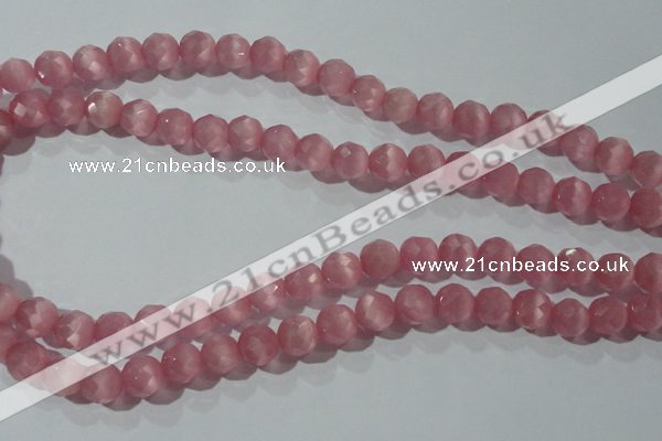 CCT372 15 inches 8mm faceted round cats eye beads wholesale