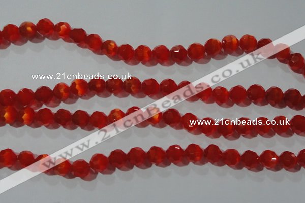 CCT374 15 inches 8mm faceted round cats eye beads wholesale