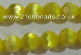 CCT376 15 inches 8mm faceted round cats eye beads wholesale