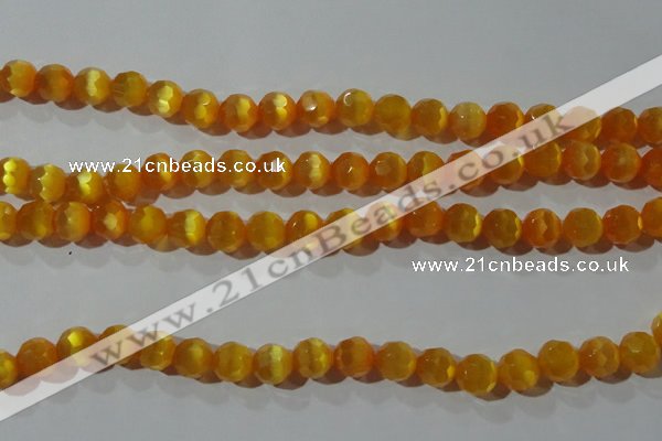 CCT378 15 inches 8mm faceted round cats eye beads wholesale